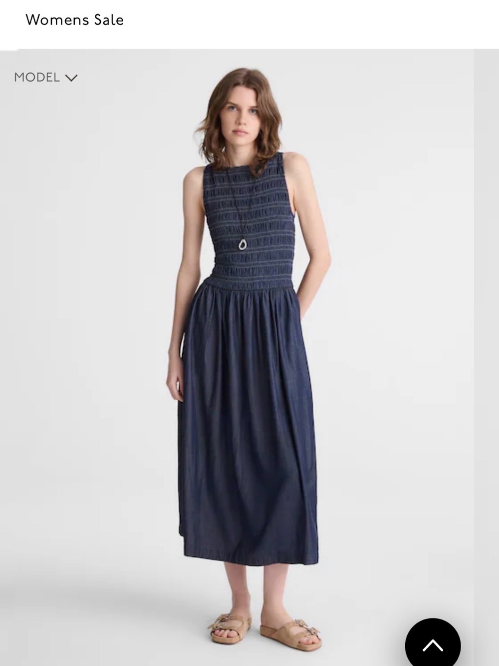Madewell NWT Smocked Denim Midi Dress